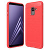 Flexi Slim Carbon Fibre Case for Samsung Galaxy A8+ (2018) - Brushed Red